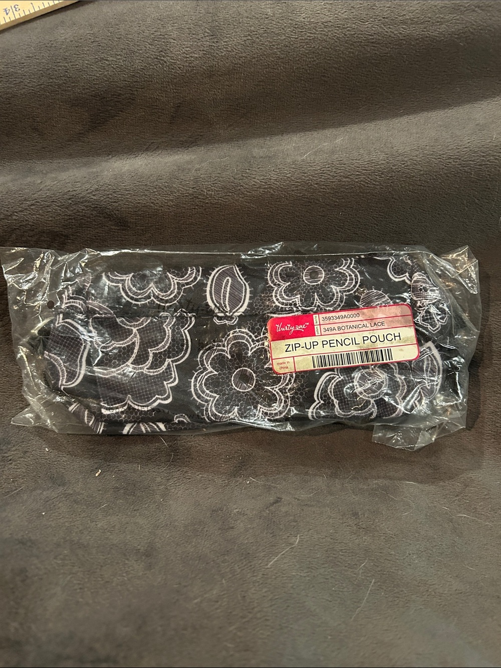 Thirty one Zip-Up Pencil Pouch - Black Floral bundle